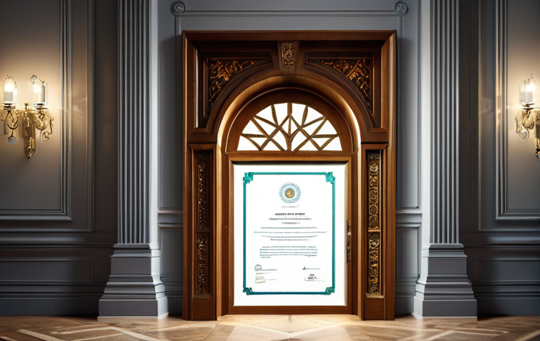 광고디자인 관련 자격증의 난이도 순위 - Image Prompt 1: The Crossroads of Career Credentials**