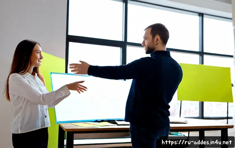 광고디자인 프로젝트 피드백 받는 법 - Photorealistic advertising design feedback meeting in a modern Moscow creative studio, a young desig...